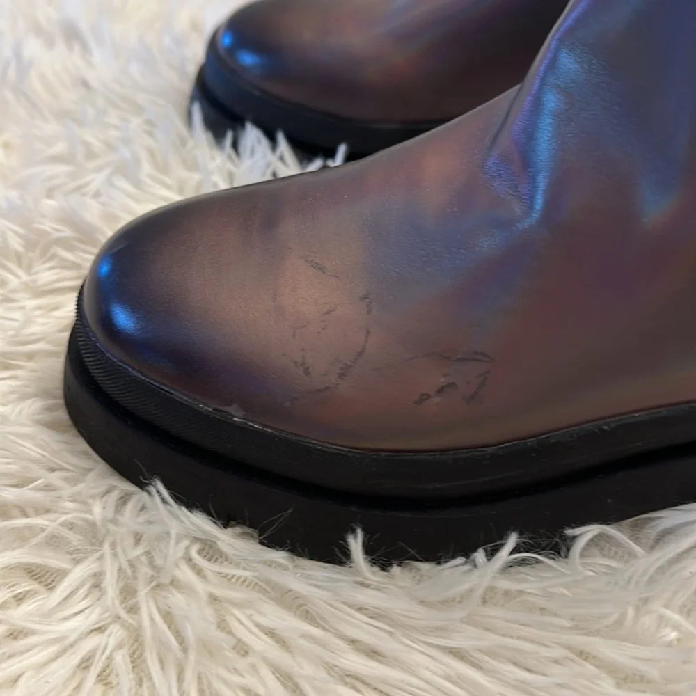 NEW Steve Madden Jteresta Metallic Ankle Boots Pewter girls size 4